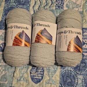NIP Loops & Threads Soft Classic Acrylic Yarn - Ice Blue - 3 Skeins